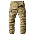 thumbnail image 1 of YLSDY Mens Multi Pockets Cargo Pants Hiking Combat Work Outdoor Trousers Casual Slim Straight Fit Sweatpants Khaki XL, 1 of 2