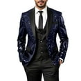 thumbnail image 1 of YLSDY Mens One Button Sequin Dress Suit Jacket Party Festival Tuxedo Sport Coat Shiny Blazer for Party Prom Wedding Dinner Blue XL, 1 of 4