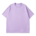 thumbnail image 1 of YLSDY Mens Oversized Waffle Shirt Homewear Loose Casual Shirts Homewear Popular Workout Classic Solid Basic Tees Drop Shoulder Raglan Short Sleeve Blouse Crew Neck Summer Tops Purple 12, 1 of 3