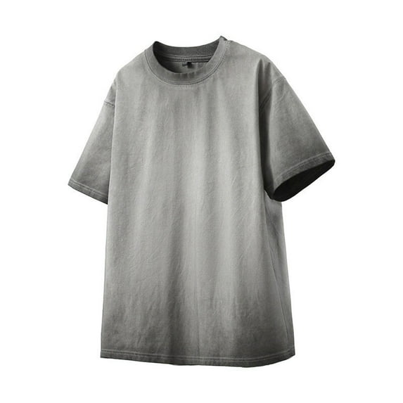 YLSDY Mens Oversized Washed T Shirts Gradient Vintage Loose Fit Short Sleeve Baggy Shirts Summer Gym Unisex Tops Black XXL