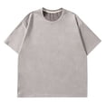 thumbnail image 1 of YLSDY Mens Plus Size Fleece Shirt Drop Shoulder Short Sleeve Blouse Crew Neck Summer Tops Wrinkle Free Loose Casual Shirts Homewear Popular Workout Daily Solid Color Basic Tees Gray 10, 1 of 3
