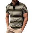 thumbnail image 1 of YLSDY Mens Button Collared Shirts for Breathable Regular Fit Short Sleeve Sport Causal Slim Button Lapel Fashion Golf Shirts Tops Khaki M, 1 of 2