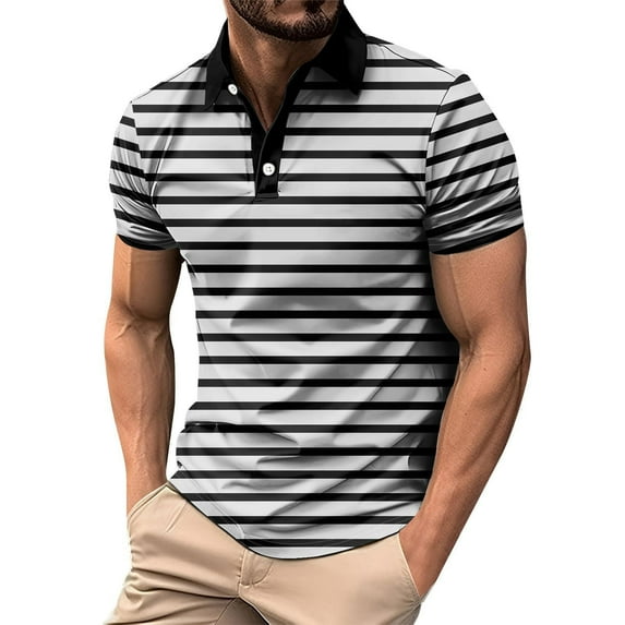 YLSDY Mens Button Collared Shirts for Breathable Regular Fit Short Sleeve Sport Causal Slim Button Lapel Fashion Golf Shirts Tops White L