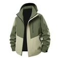 thumbnail image 1 of YLSDY Mens Rain Jacket Lightweight Waterproof Raincoat Outdoor Running Packable Rain Shell Jacket With Hood Golf Hiking Windbreaker Army Green M, 1 of 9