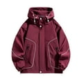 thumbnail image 1 of YLSDY Mens Rain Jacket Outdoor Athletic Lightweight Windbreaker Fashion Waterproof Raincoat for Hiking Cycling Running Wine XXXL, 1 of 8