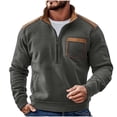 thumbnail image 1 of YLSDY Mens Retro Fleece Sweatshirt with Pocket Color Block Slim Fit Long Sleeve Half Zip Pullover Shirt Trendy Fall Hiking Blouse Gray XXL, 1 of 3