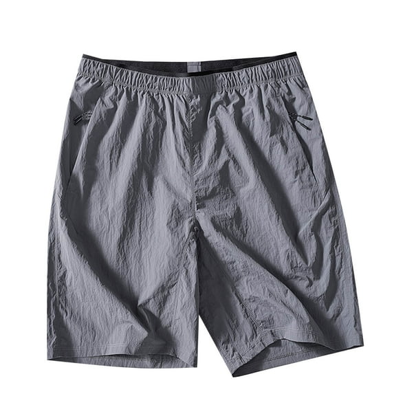 YLSDY Mens Running Shorts with Zipper Pockets Trendy Summer Lightweight Breathable Big and Tall Gym Workout Athletic Shorts Dark Gray XXXL