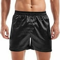 thumbnail image 1 of YLSDY Mens Satin Boxers Lounge Shorts Solid Color Sleepwear Casual Shorts Silk Pajama Bottom Lounge Sleep Shorts for Men Black M, 1 of 2