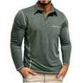 thumbnail image 1 of YLSDY Mens Shirts Long Sleeve Casual Classic Henley Cotton T-Shirts Collared Lightweight Button Tee Shirts Green XXXL, 1 of 9