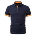 thumbnail image 1 of YLSDY Mens Short Sleeve Causal Button Collared Shirts Two-Button Closure Pique Summer Fashion Daily Casual Sports Golf Collared Shirt Navy L, 1 of 8