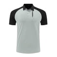 thumbnail image 1 of YLSDY Mens Short Sleeve Golf Shirts Summer Casual Lapel Collar Athletic Tops Shirt Color Block Button Henley T-Shirts Gray L, 1 of 5