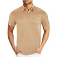 thumbnail image 1 of YLSDY Mens Short Sleeve Pirate Henley Shirts Cotton Linen Lace Up V Neck Shirt Hippie Beach Summer Lapel Collar Retro Tops Khaki M, 1 of 5