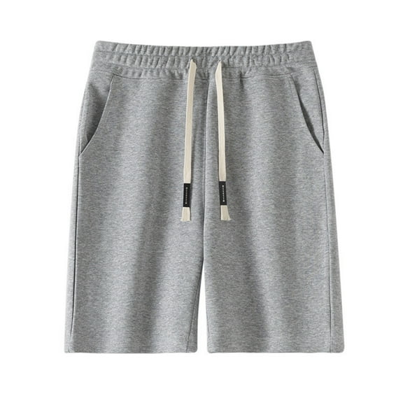 YLSDY Mens Shorts Casual Summer 2025 Elastic Waist Drawstring Bermuda Shorts Big and Tall Loose Versatile Short with Pocket Gray L
