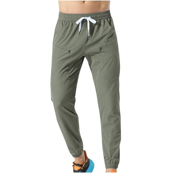 YLSDY Mens Solid Color Straight Leg Trousers with Drawstring 2025 Baggy Going Out Trousers Lounge Flowy Baggy Long Pants Army Green XXL