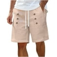 thumbnail image 1 of YLSDY Mens Sports Shorts with Pockets Summer Casual Shorts Fashion Elastic Waist Drawstring Workout Short Pants Khaki S, 1 of 9