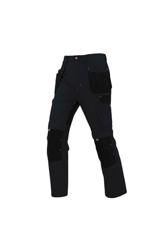 Mens Strength Utility Cargo Work Pant - Multi Pockets and PE Reinforced Knees Tactical Pants Color Block Construction Pants Dark Blue XL