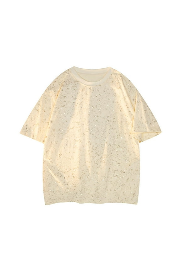 Mens T-Shirts Acid Washed Short Sleeve Shirts Unisex Comfort Colors Tshirt Stylish Classic Tees Streetwear Basic Tops Beige XXXL