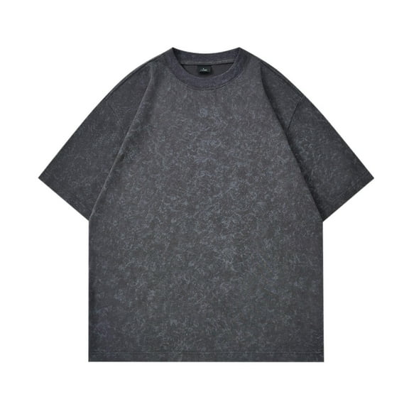 YLSDY Mens T Shirts Heavy Cotton Acid Washed Vintage Unisex Tee Loose Fit Short Sleeve Casual Streetwear Baggy Basic Tops Gray M