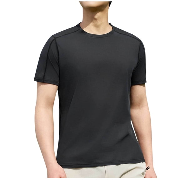 YLSDY Mens T-Shirts Short Sleeve UPF 50 Sun Protection Moisture Wicking Casual Crew Neck Basic Tee Shirts Black S