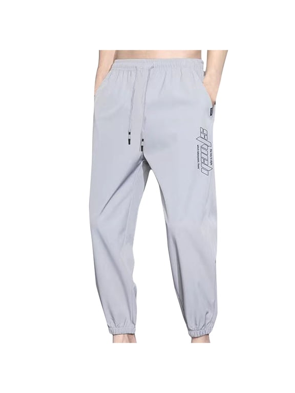 Mens Tracksuit Bottoms, Sport Fit Lightweigt Closed Bottoms Joggers, Drawstring Elastic Waisted Running Training Trousers with Pockets Gray 6