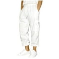 thumbnail image 1 of YLSDY Mens Travel Cargo Pants Active Elastic Waist Pants with Multi-Pocket Loose Drawstring Wide Trousers White XXXXXL, 1 of 5