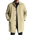 thumbnail image 1 of YLSDY Mens Trench Coat Single Breasted Casual Slim Fit Windbreaker Lapel Lightweight Midi Jacket Overcoat with Pockets Beige S, 1 of 9