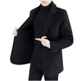 thumbnail image 1 of YLSDY Mens Trench Jacket Coat Notched Collar Fall Winter Coats Casual Single Breasted Soft Warm Outerwear with Pockets Black XXL, 1 of 6