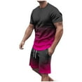thumbnail image 1 of YLSDY Mens Two Piece Short Sets T Shirt Muscle Slim Crewneck Gradient Tee with Drawstring Shorts Casual Short Sleeve Everyday Shirts Sets Comfortable Gym Workout Suits Hot Pink 16, 1 of 5