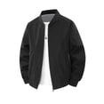 thumbnail image 1 of YLSDY Mens Water Repellent Bomber Jacket Men Short Stand Collar Outer Coat, Ribbed Cuffs Minimalist Silhouette for Daily Office Errands Black XXXL, 1 of 7