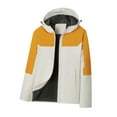 thumbnail image 1 of YLSDY Mens Waterproof Windbreaker Rain Jacket Lightweight Outdoor Hiking Active Jackets Zip Up Hooded Casual Outerwear Gold XXXXL, 1 of 5