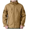 thumbnail image 1 of YLSDY Mens Waterproof Windbreaker Rain Jacket Lightweight Raincoat with Hood Water Resistant Rain Coat for Hiking Outdoor Khaki XXXL, 1 of 4