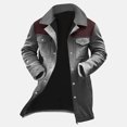 thumbnail image 1 of YLSDY Mens Western Cowboy Vintage Suede Jacket Plush Collar Coats Faux Leather Winter Long Jackets Men Zip Up Casual Retro Tops Gray L, 1 of 7