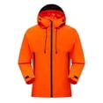 thumbnail image 1 of YLSDY Mens Windbreaker Jackets Lightweight - Windprrof Jacket Waterproof Mountain Sport Hooded Raincoat with Two Zipper Pocket Orange XXL, 1 of 7