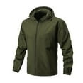 thumbnail image 1 of YLSDY Mens Windbreaker Jackets Lightweight with Detachable Hood - Packable Rain Jacket for Outdoor Hiking Fishing Camping 2025 Green M, 1 of 2