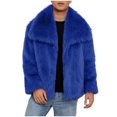 thumbnail image 1 of YLSDY Mens Winter Coats Faux Furry Warm Winter Jackets Long Sleeve Lapel Outdoors Trench Coat Fuzzy Comfy Fashion Jacket Blue XXL, 1 of 7