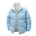 thumbnail image 1 of YLSDY Mens Winter Coats Stand Collar Puffer Jacket Packable Quilted Coat Plus Size Parka Jacket Casual Warm Outwear Blue M, 1 of 3