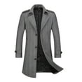 thumbnail image 1 of YLSDY Mens Wool Blend Trench Coat Single Breasted Overcoat Notched Lapel Slim Fit Pea Coat Long Sleeve Winter Warm Coat Gray XXXL, 1 of 8