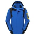 thumbnail image 1 of YLSDY Mens Zip up 3-in-1 Winter Coats Snow Ski Jacket Zip Long Sleeve Hooded Waterproof Windproof Fleece Lined Winter Jacket Parka Blue XXL, 1 of 3