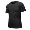 thumbnail image 1 of YLSDY New summer arrivals Men's Fall and Summer Outdoor Sports Performance Quick-Drying Moisture Wicking Short-Sleeved Running Shirt T-Shirt Black XXXXXL, 1 of 3