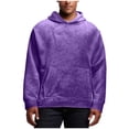 thumbnail image 1 of YLSDY Oversized Hoodie Men Vintage Cotton Casual Hooded Sweatshirt Trendy Baggy Basic Hoodies Retro Pullover Streetwear Purple S, 1 of 9