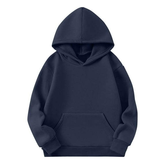 YLSDY Oversized Hoodies for Girls Cute Long Sleeve Fleece Hooded Sweatshirt Teens Casual Pullover Tops Kids Preppy Clothes Navy 13 Years