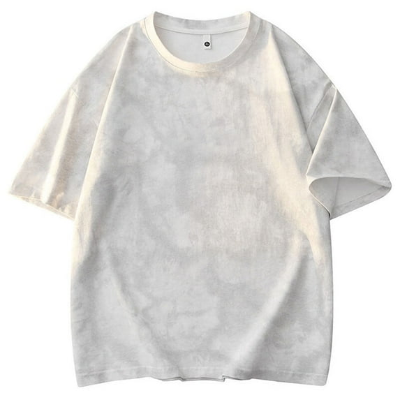 YLSDY Oversized Tshirts for Men Sparkly Vintage Cotton T-Shirt Short Sleeve Crewneck Loose Fit Summer Casual Shirt Tops White XXXL