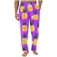 thumbnail image 1 of YLSDY Pineapple Print Lounge Pants for Men Elastic Waist Pockets Comfortable Relax Casual Pants for Dailywear and Vacation Purple XL, 1 of 5
