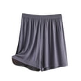 thumbnail image 1 of YLSDY Plus Pajama Shorts for Women Soft Sleep Boxers High Waisted Pleated Lounge Solid Thin Style Casual Pajamas Loose Size Home Pants Gray 14, 1 of 6