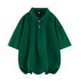 thumbnail image 1 of YLSDY Plus Size Men's Classic Short Sleeve Pullover Sweater Mens Button Collared Shirts Short Sleeve Loose Knit T-Shirt Green XXXXXL, 1 of 3