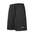 thumbnail image 1 of YLSDY Fashion Men's Casual Beach Shorts Fashion Vertical Stripes Shorts Drawstring Straight Leg Pant Simple Thin Pants with Pockets Black XL, 1 of 4