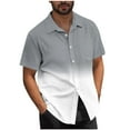 thumbnail image 1 of YLSDY Fashion Mens Hawaiian Short Sleeve Gradient Shirts Summer Casual Button Down Shirt Fashion Tropical Vacation Lapel Shirts Gray XXXXXL, 1 of 6