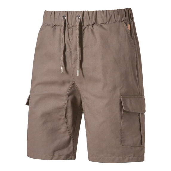 YLSDY Fashion Mens Loose Elastic Waist Cargo Shorts Summer Multi-Pocket Twill Short Outdoor Workout Drawstring Straight Short-Pant Dark Gray XXXL