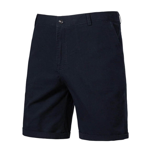 YLSDY Fashion Mens Summer Shorts Vintage Flat Front Casual Beach Bermuda Shorts Cuffed Hem Work Chinos Lounge Vacation Outfits Navy XXL