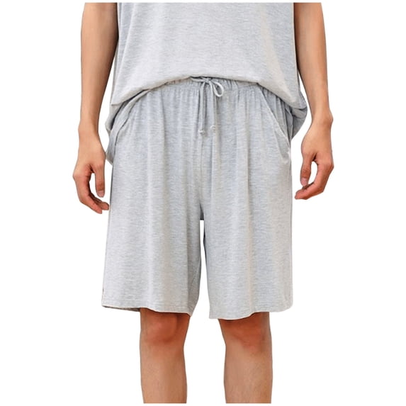 YLSDY Running Shorts for Men Casual Solid Color Workout Athletic Elastic Waist Shorts Lightweight Flowy Loose Short Gray XXL